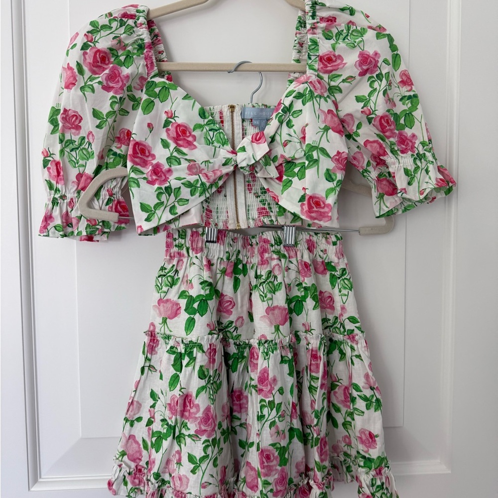Hillhouse Floral Crop Top and Skirt Set